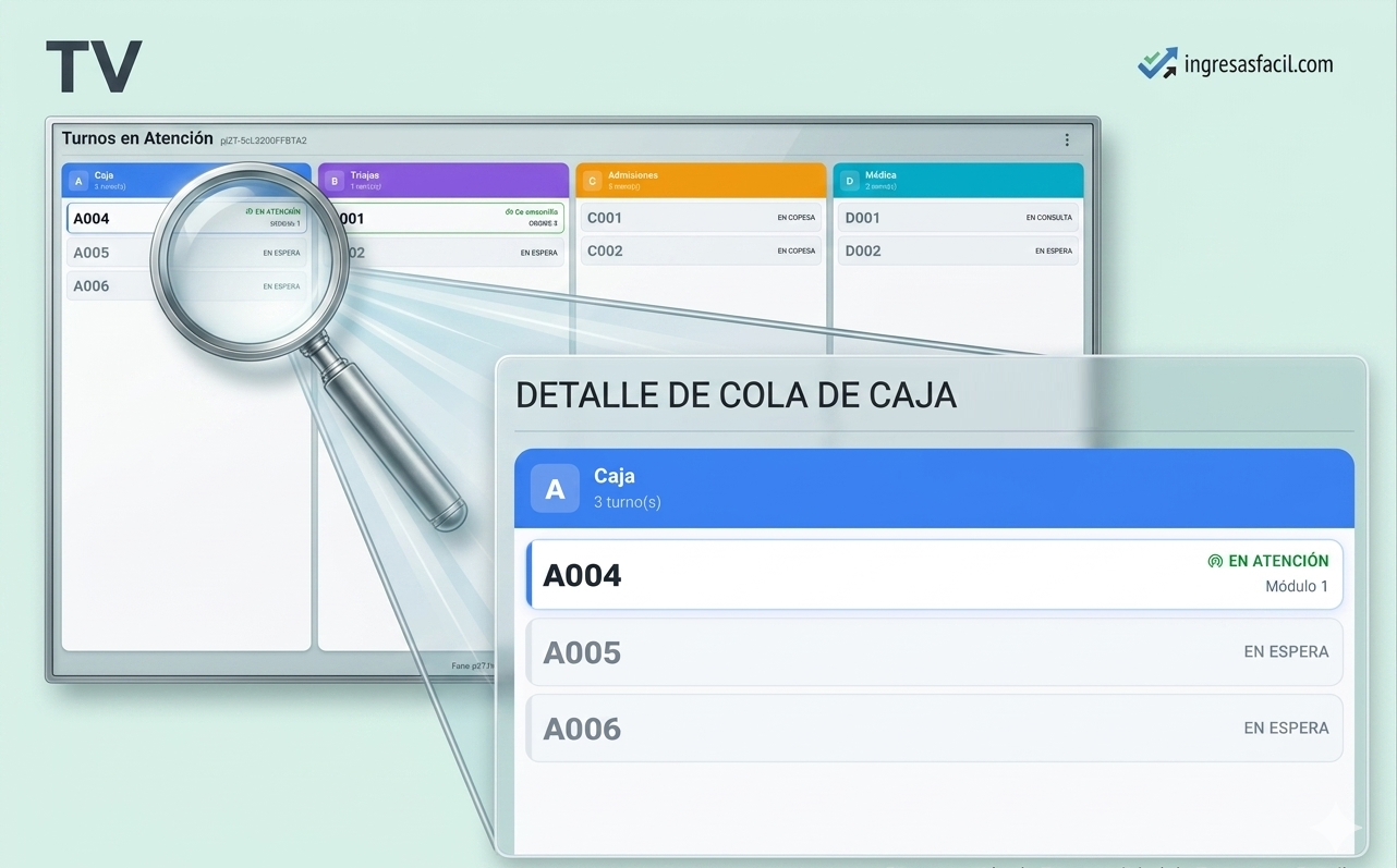 Visualización de turnos IngresasFacil